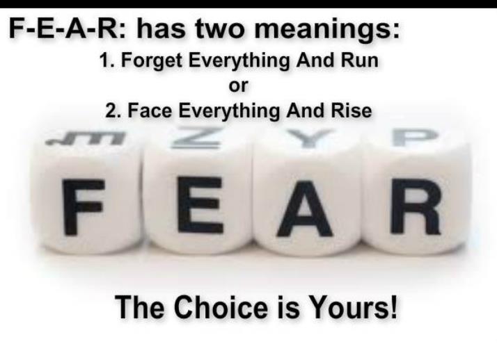 Fear has two meanings